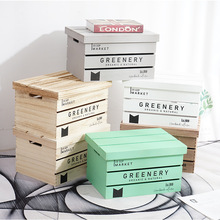 ✅ZM6H批发实木木框箱木箱复古做旧木箱子长方形超市装饰活动摆件