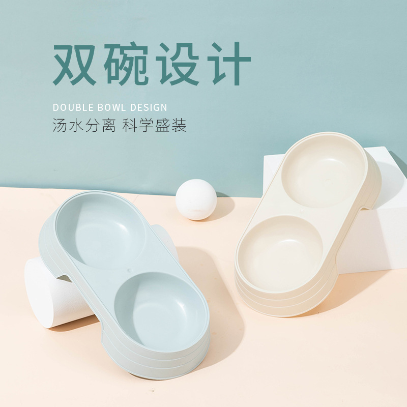 Candy Cat Bowl, Cat Food Bowl, Dog Bowl, Water and Eating Dual-Use Rice Bowl, Wheat Straw Pet Double Bowl, Kitten Food Bowl