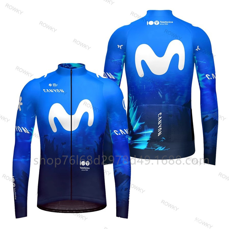 Uci Tour De France Team Movistar Mobile Star Cycling Jersey Team Version Cycling Jersey Quick-Drying Top Breathable T-Shirt