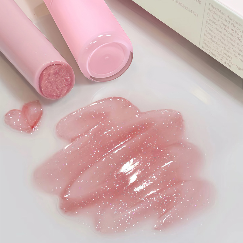 Sweet White Peach Juice Ins Water Shimmer Cream Pearlescent Lipstick Lipstick Glass Lip Moisturizing Faded Lip Gloss