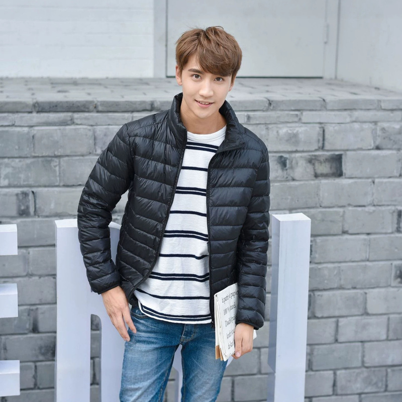 Cross-Border Autumn and Winter New Men's Lightweight down Jacket with Stand Collar, Large Size, Ultra-Light and Portable Short down Coat for Young People