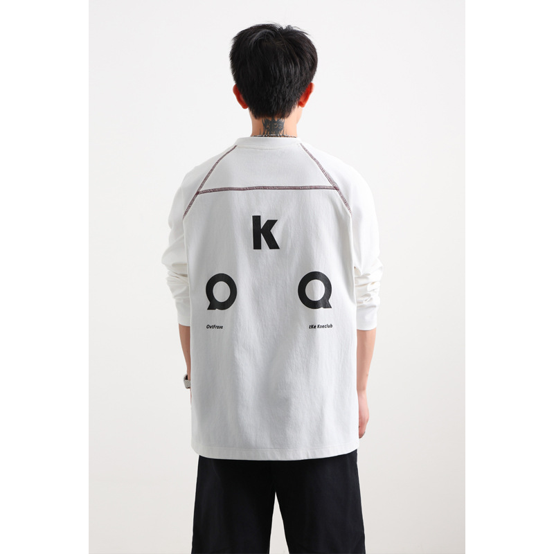 Hasselblad Long-sleeve T-shi For Men And Teenagers, Casual Loose Spos Top, Autumn Letter-printed Round-neck Base_voghion.com