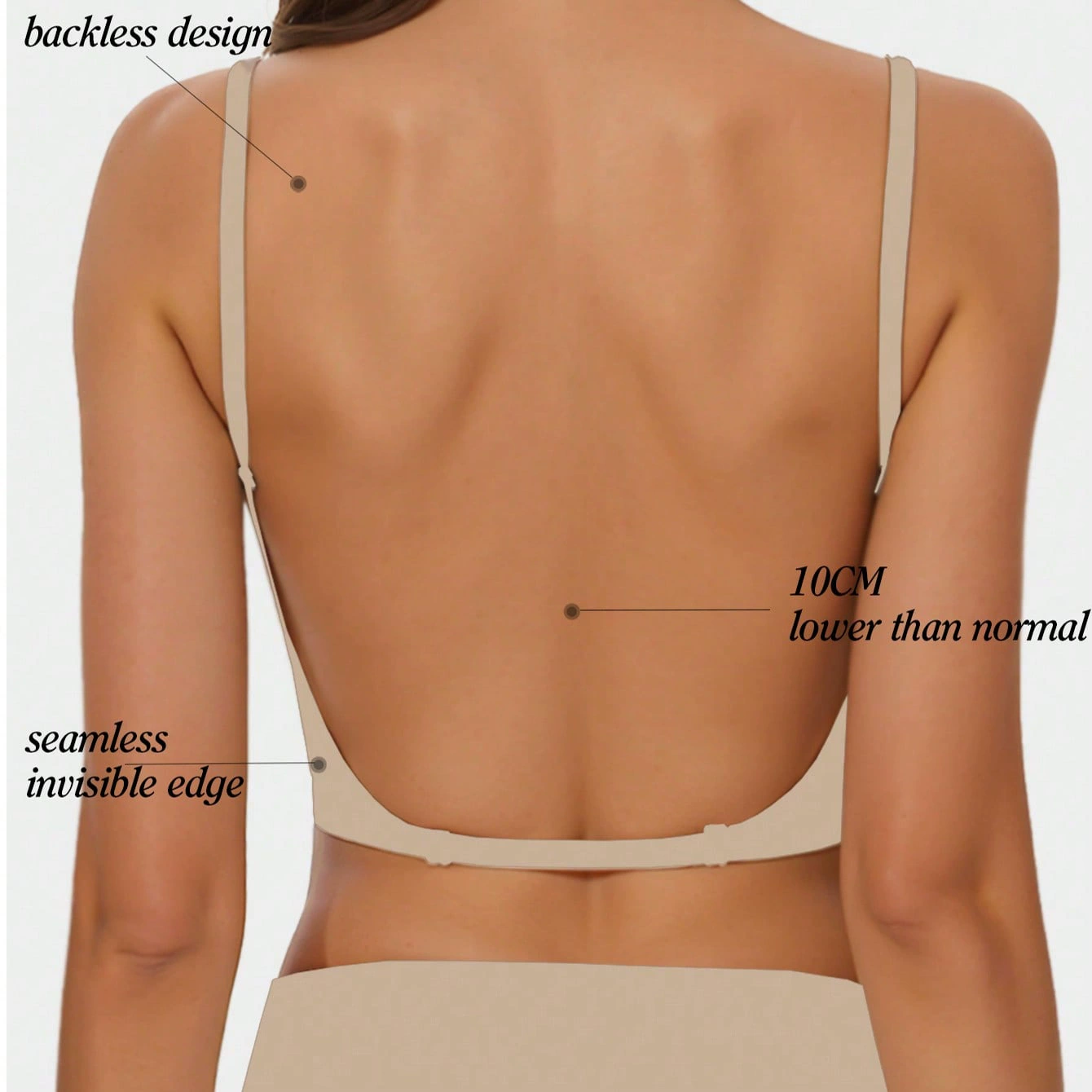 إUnderwear, push up bra, top with cups, European style, backless, beautiful back