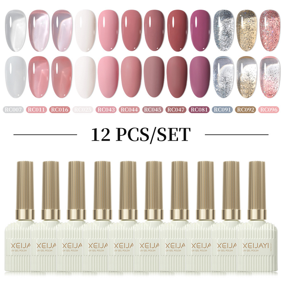 Xianjiayi 102 color nail polish glue new suit phototherapy glue popular online 12 color suit solid and lasting nail salon