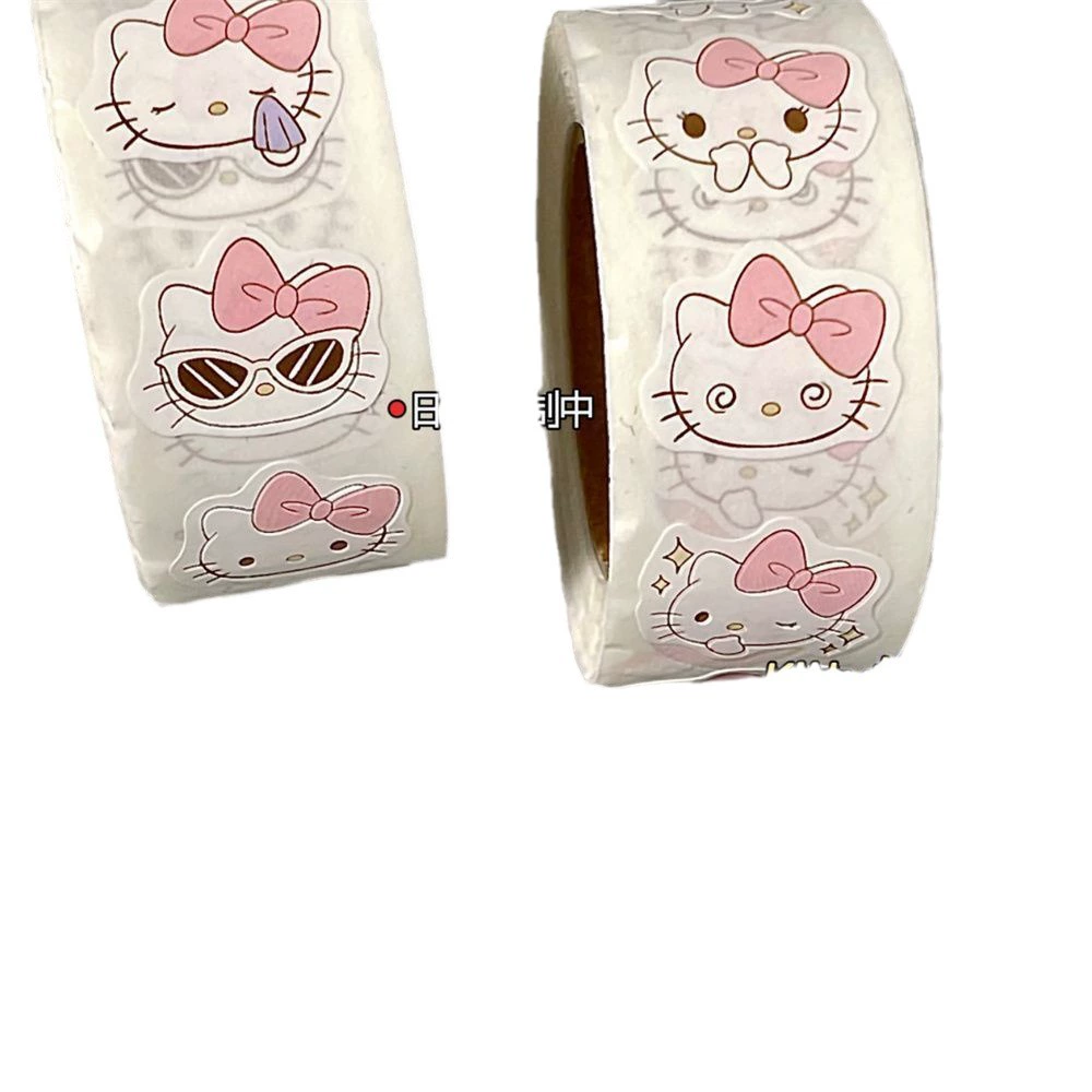 Sticker Roll (Hello Kitty) 1.9 cm width, pattern 1.6 cm, 6.6 m cute fuchsia designs