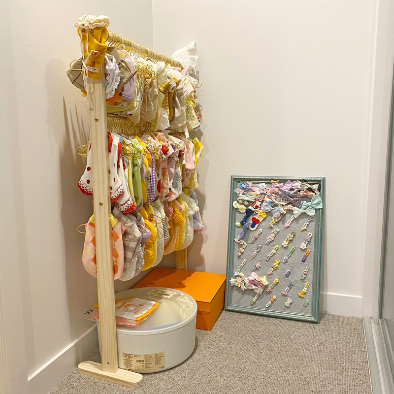 Pet Clothes Hanger Solid Wood Clothes Hanger Bedroom Floor-Standing Pet Wardrobe Indoor Kitten Storage Clothes Dog Other