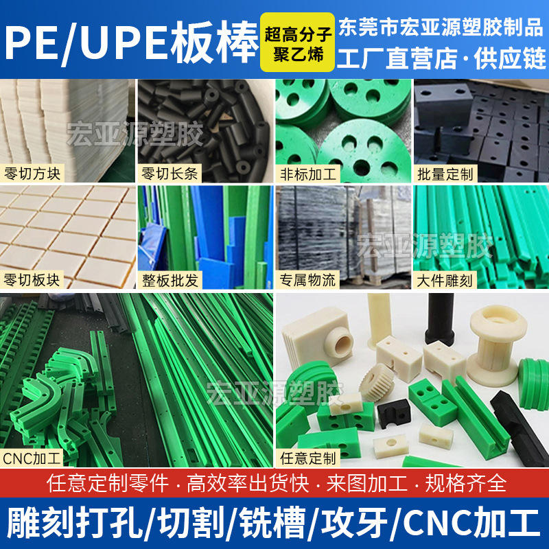 高分子量聚乙烯加工件异形件耐磨抗压PE垫块滑块尼龙塑料制品