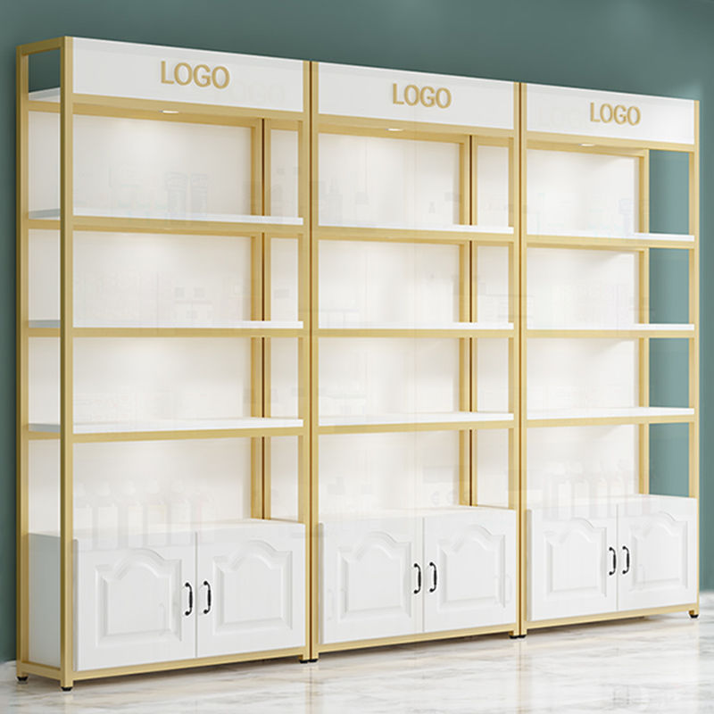 化妆品产品展示柜货架陈列柜自由组合超市置物架落地式储物货柜