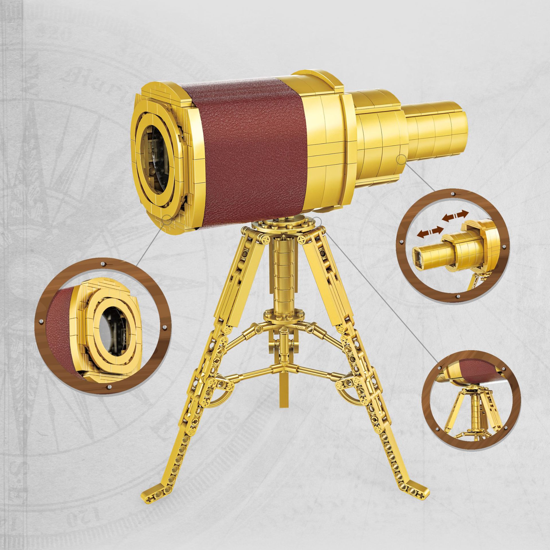 00381 telescopio de navegación Zhegao mini partículas ensamblaje modelo de bloques de construcción juguetes de decoración venta caliente transfronteriza