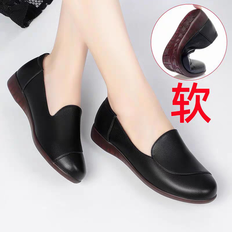 Silent Soft-Soled Comfortable Leather Shoes for Middle-Aged Mothers, Flat Non-Slip Shoes for the Elderly, Work Shoes for Women Silent Soft-Soled Comfortable Leather Shoes for Middle-Aged Mothers, Flat Non-Slip Shoes for the Elderly, Work Shoes for Women