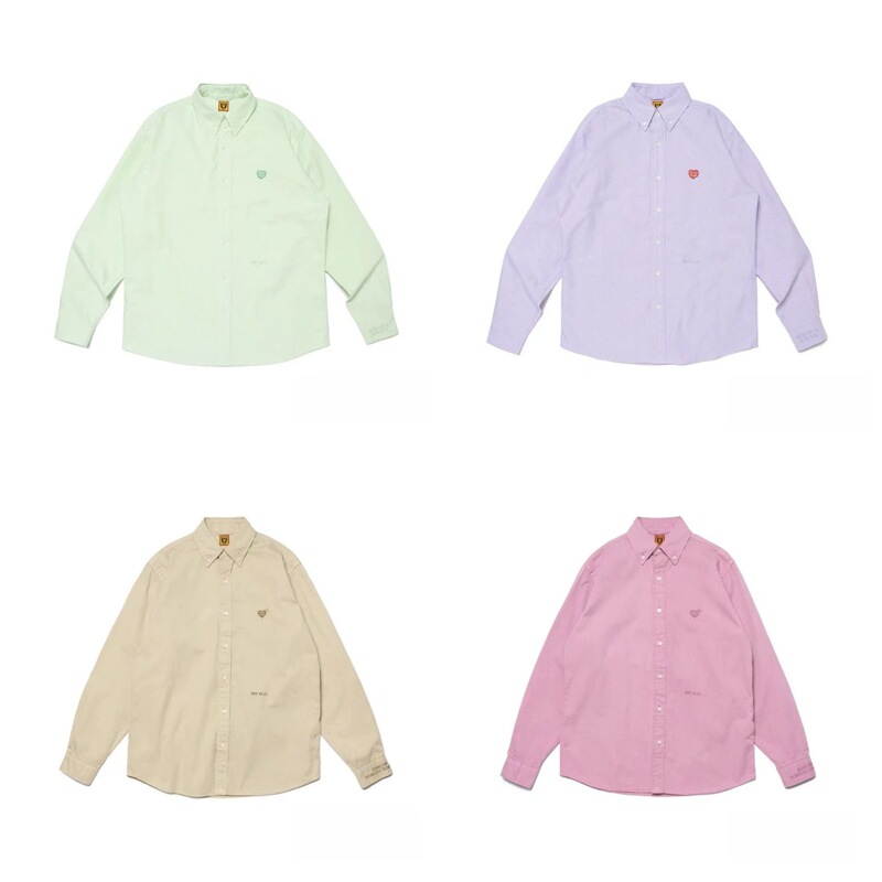 In-Stock Trendy Brand Japanese Order Asin Same Style Human Green Long-Sleeve Shirt with Heart Embroidery
