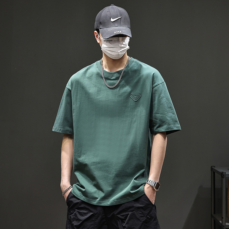 American Retro Heavyweight Cool T-Shirt Men's Summer Short-Sleeved Men's 2025 New Loose Large Size Men's Tops Wholesale