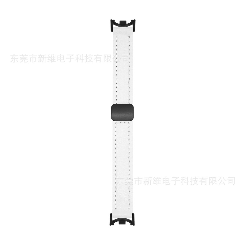 新款皮质牛纹磁吸扣适用小米10手环表带高级感小米手环8/9现货发|undefined