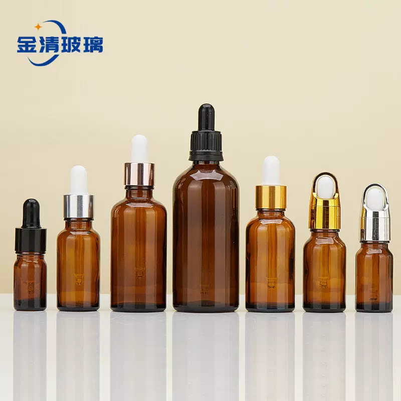 现货批发茶色玻璃精油瓶胶头滴管空瓶避光精华液瓶化妆品瓶分装瓶