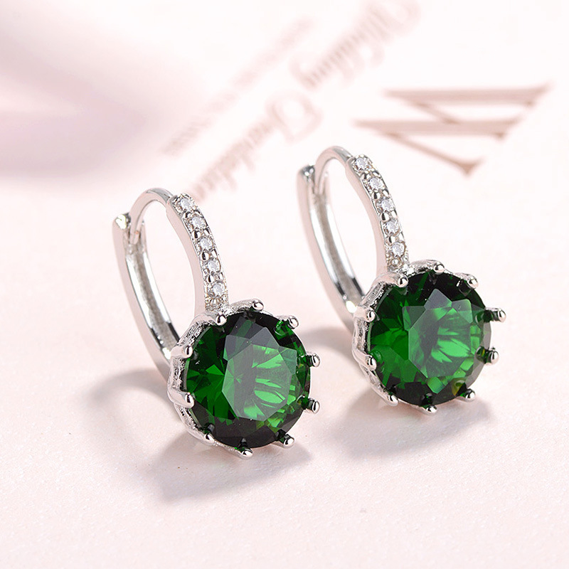 multicoloured earrings with zircon