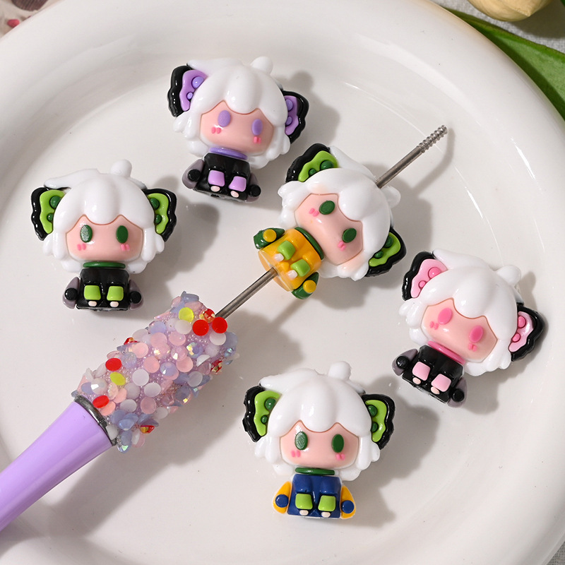 Through-Hole Cartoon Luo Xiaohei Soft Rubber Special-Shaped Beads DIY Mobile Phone Chain Cute Pen Keychain Bag Hanging Jewelry Material Through-Hole Cartoon Luo Xiaohei Soft Rubber Special-Shaped Beads DIY Mobile Phone Chain Cute Pen Keychain Bag Hanging Jewelry Material