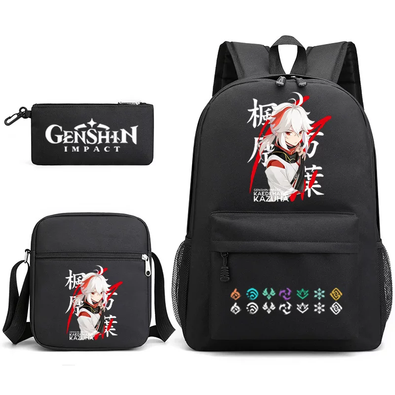 Genshin Impact, backpack, set, pencil case, one-shoulder bag, Amazon, 3 piece set