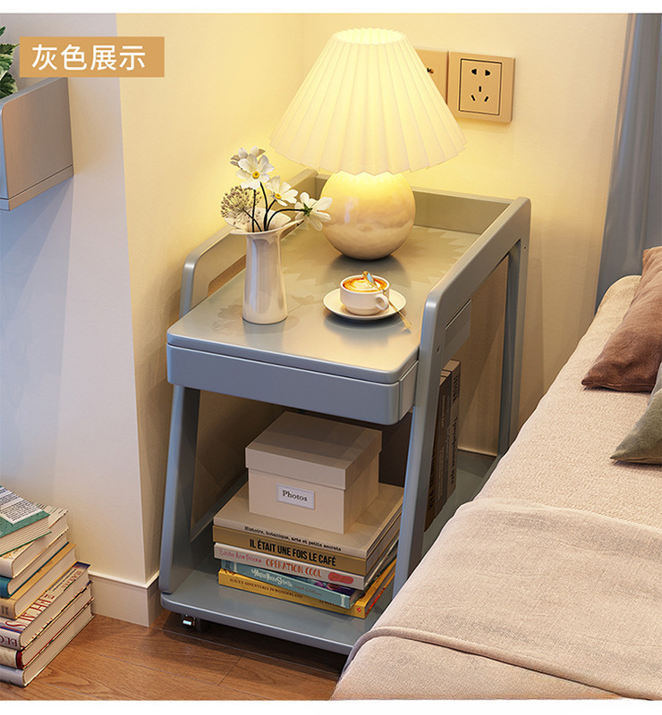 实木边几家用客厅多功能茶水柜卧室床边柜省空间可移动沙发小茶几|undefined