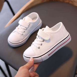 Children's Canvas Shoes 2025 Autum Primary School Students Korean Style Kidsren's Casual Shoes Boys and Girls White Shoes Trendy Shoes
