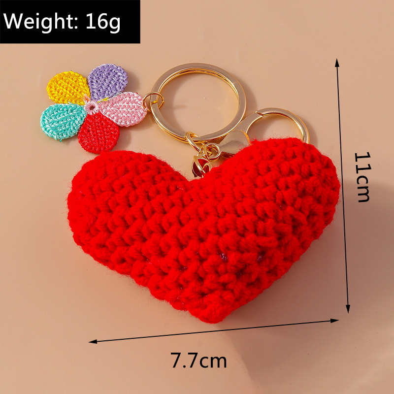 Cartoon Style Heart Shape Cloth Women's Keychain display picture 1