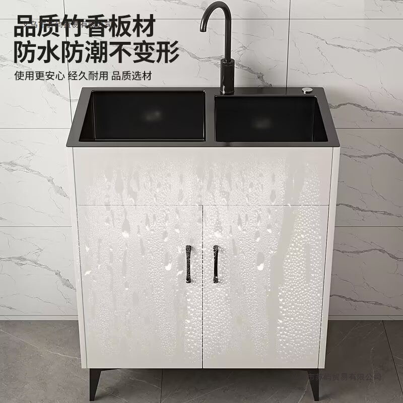 不锈钢水槽柜洗菜盆厨房家用加厚单双槽嵌入式洗碗池一体式落地柜|undefined