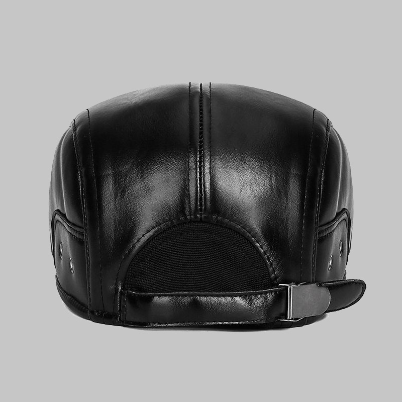 Invierno nuevo sombrero de avance para hombres al aire libre frío caliente y gorra de cuero de lana para hombres con protector de orejas incorporado puede valgarse