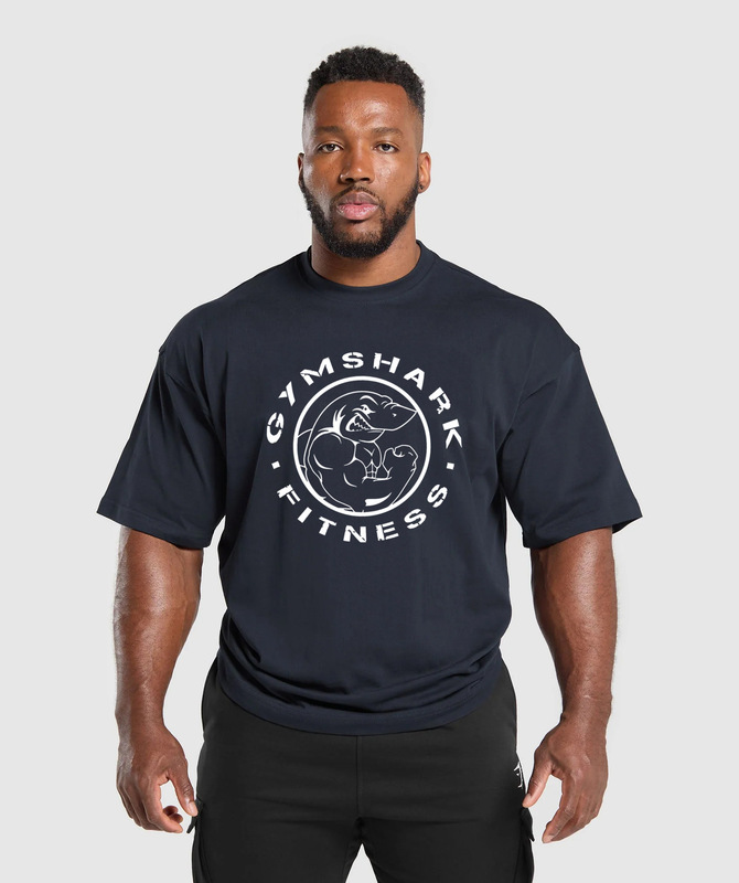 GYMSHARK メンズ オーバーサイズ Tシャツ ジム スポーツ フィットネス コットン ラウンドネック ルーズ 半袖 カジュアル Tシャツ トップス|undefined