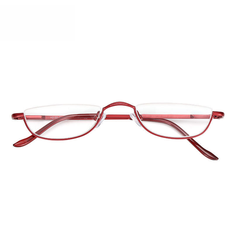 Half-frame reading glasses fish silk metal HD middle-aged and elderly reading glasses men's and women's portable Amazon popular glasses Half-frame reading glasses fish silk metal HD middle-aged and elderly reading glasses men's and women's portable Amazon popular glasses