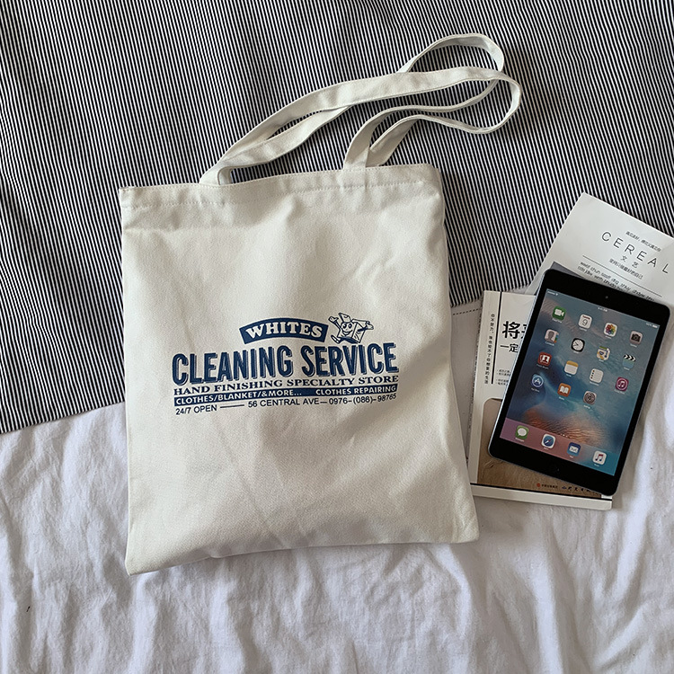 Nuevo ins bolsa de lona de un hombro de moda estilo coreano artístico simple carta estudiante bolsa de compras de lona para hombres y mujeres