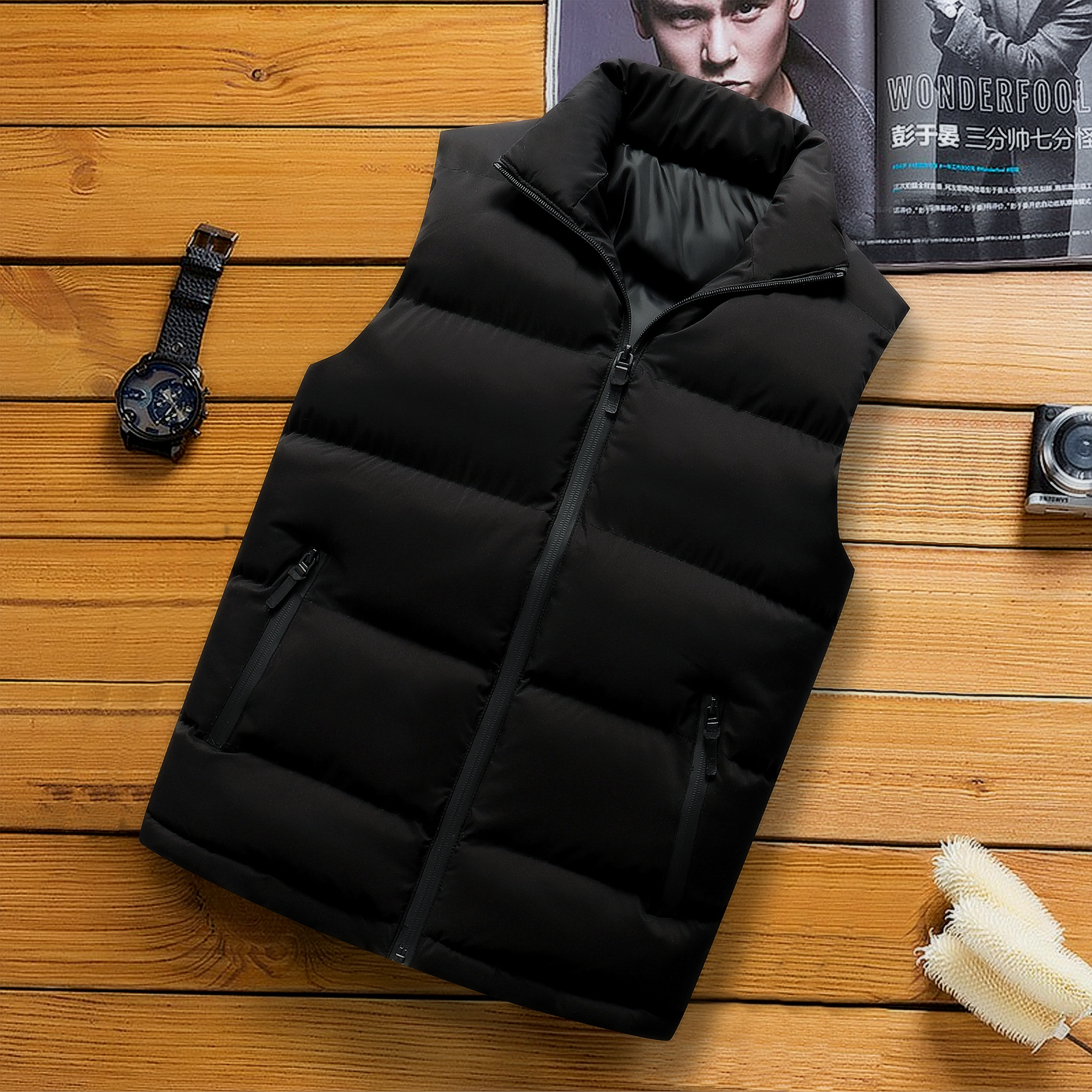 2021 nuevo otoño invierno chaleco de hombre coreano chaleco delgado para hombres guapo joven chaqueta caliente de hombro de moda para hombres