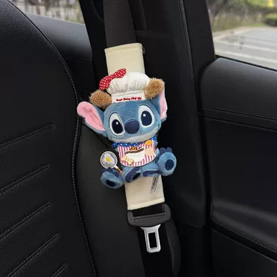 Other Automotive Interior Supplies – Authentic Stitch Car Seatbelt - pie-chef-stitch-white-shoulder-pads