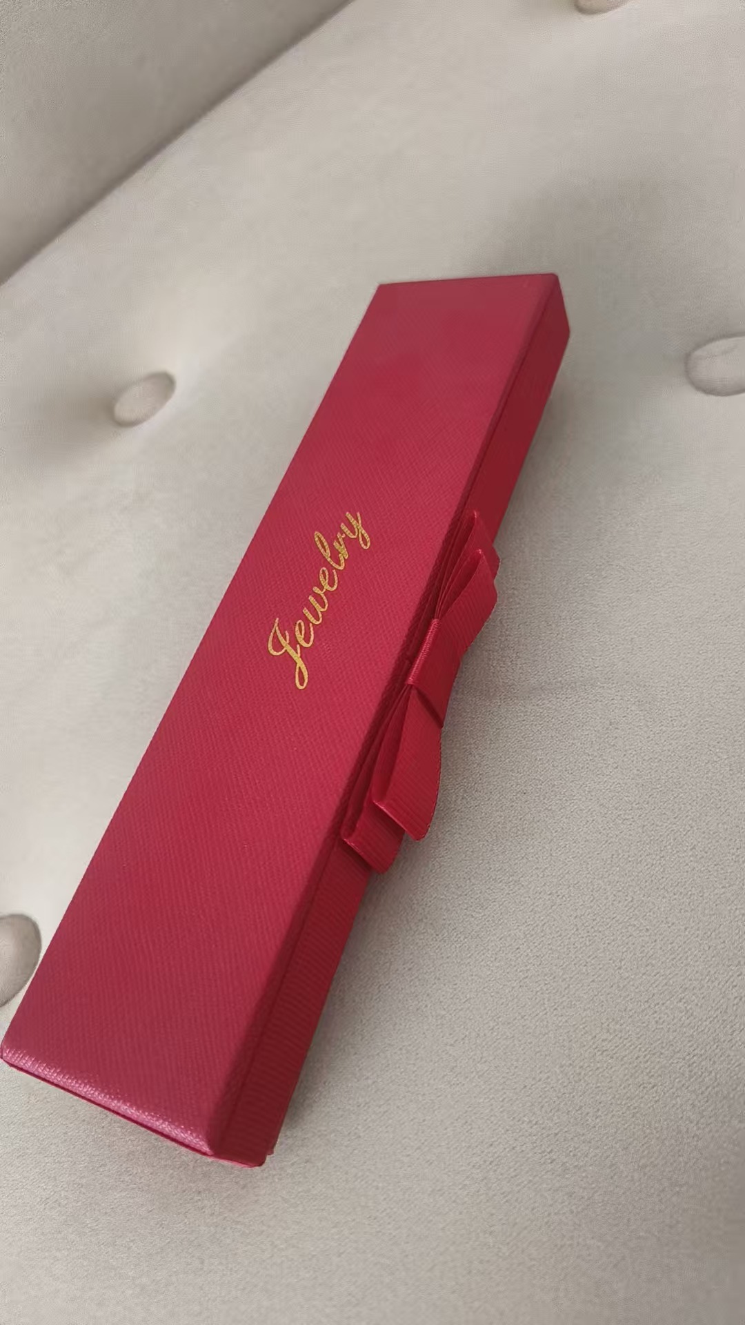 Spotted burgundy bow jewelry box ring earring necklace pearl necklace storage box