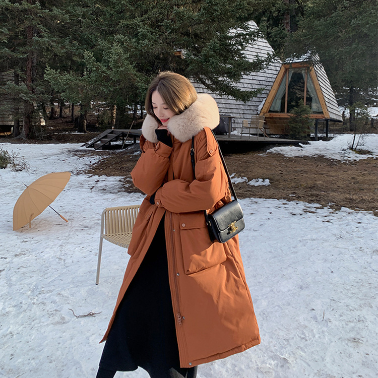 [Shopping malls 90 Down Jackets Second 299 element]winter new pattern Goose down thickening Long coat