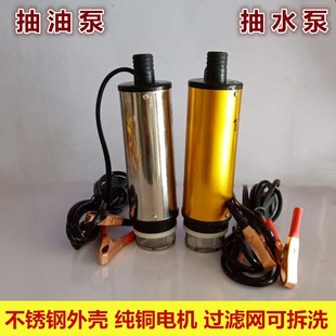 Electric Oil Pump 12V Small Manual Submersible Pump Household Portable Fuel Dispenser Diesel Pump 24V with Filter