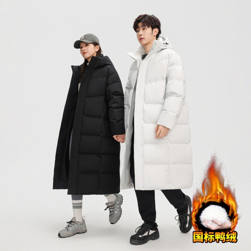 Nuevo otoño y invierno pareja transfronteriza hombre y mujer super largo hasta el tobillo chaqueta de pluma para hombres y mujeres suelta abrigo cálido casual