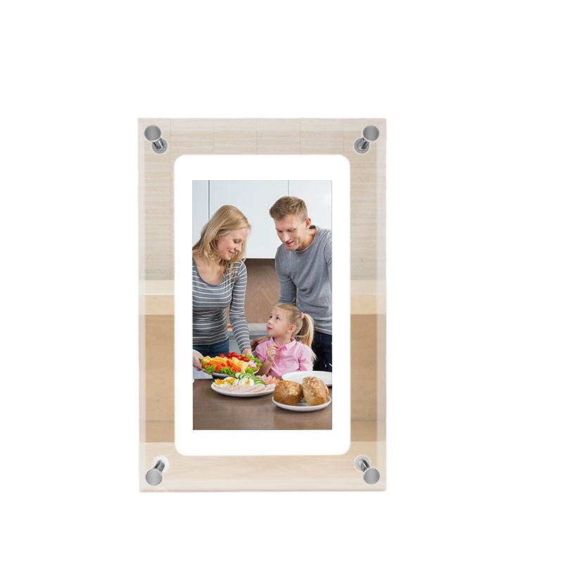 Horizontal 5 pulgadas acrílico HD marco de fotos digital pareja boda foto digital Marco de Fotos decoración regalo de vacaciones