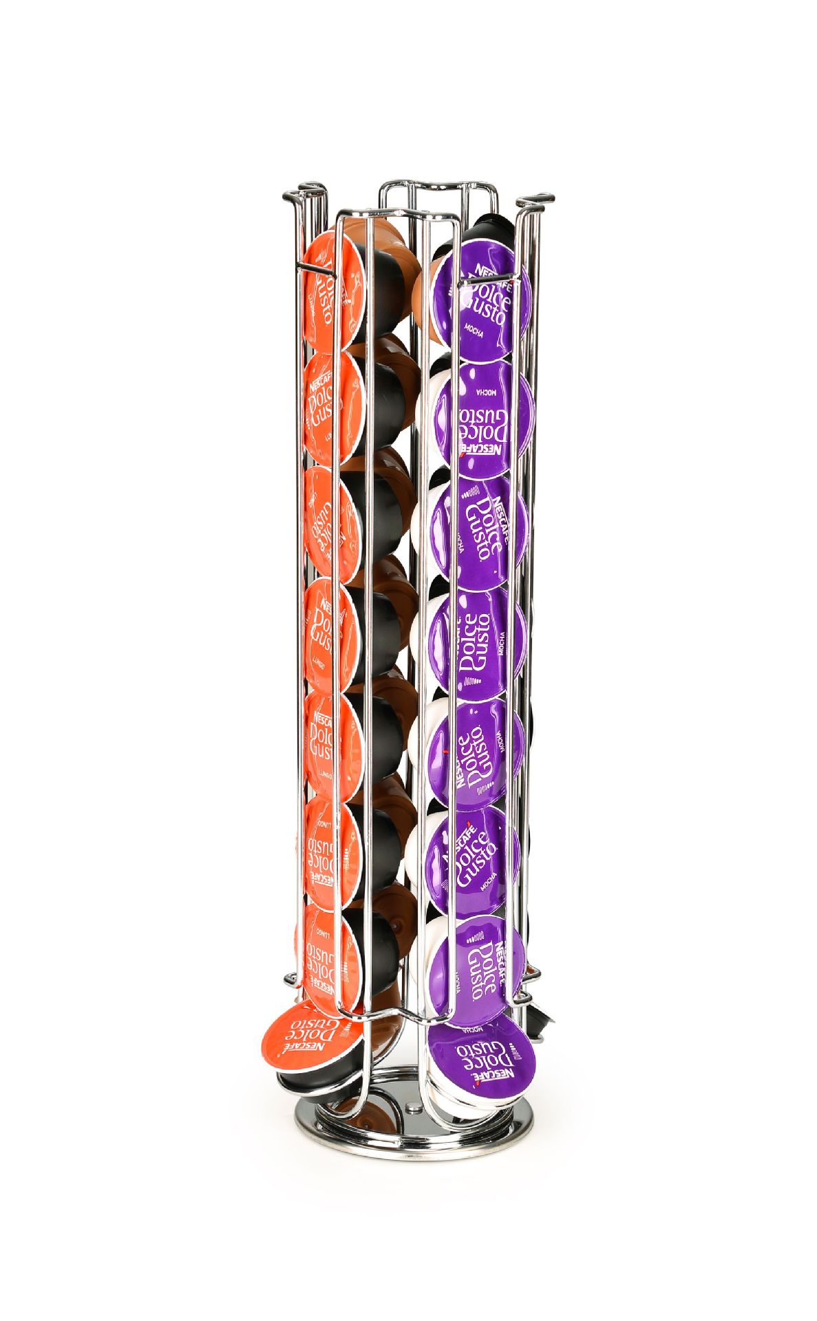 Rack de almacenamiento de cápsulas de café OASISWJ para 32 cápsulas Dolce gusto Rack de almacenamiento giratorio de hierro forjado