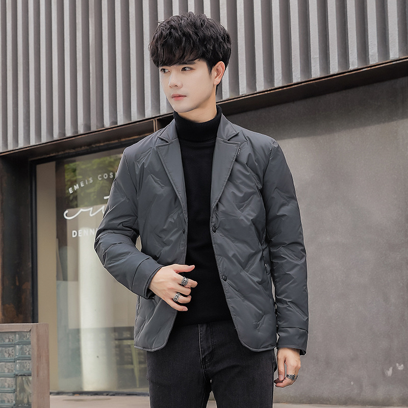 男士西装领羽绒服2025冬季新款男装青年时尚休闲舒适保暖西服外套