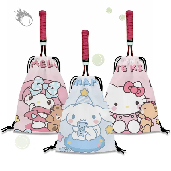 New Tennis Bag Backpack Cartoon Tennis Racket Storage Bag Tennis Bag High-End Drawstring Portable Tennis Racket Bag