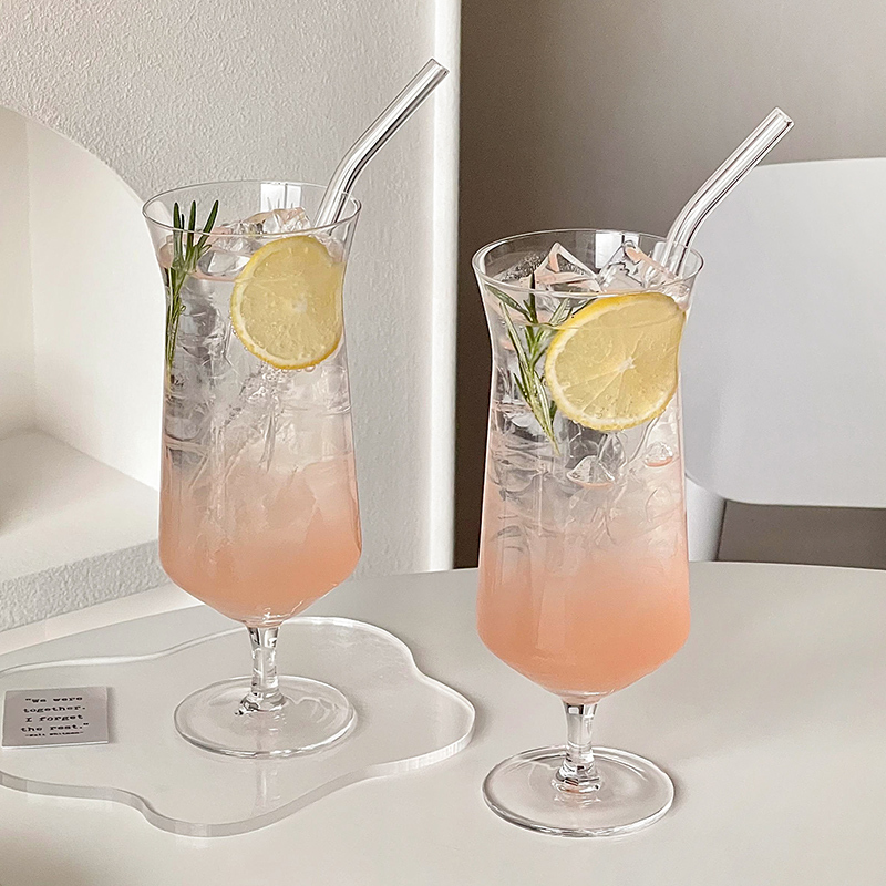 Tall Juice Glass for Home Use, Creative Inverted Glass Cup, Cocktail Glass, Fruit Tea Soda Sparkling Water Cup, Drinking Glass