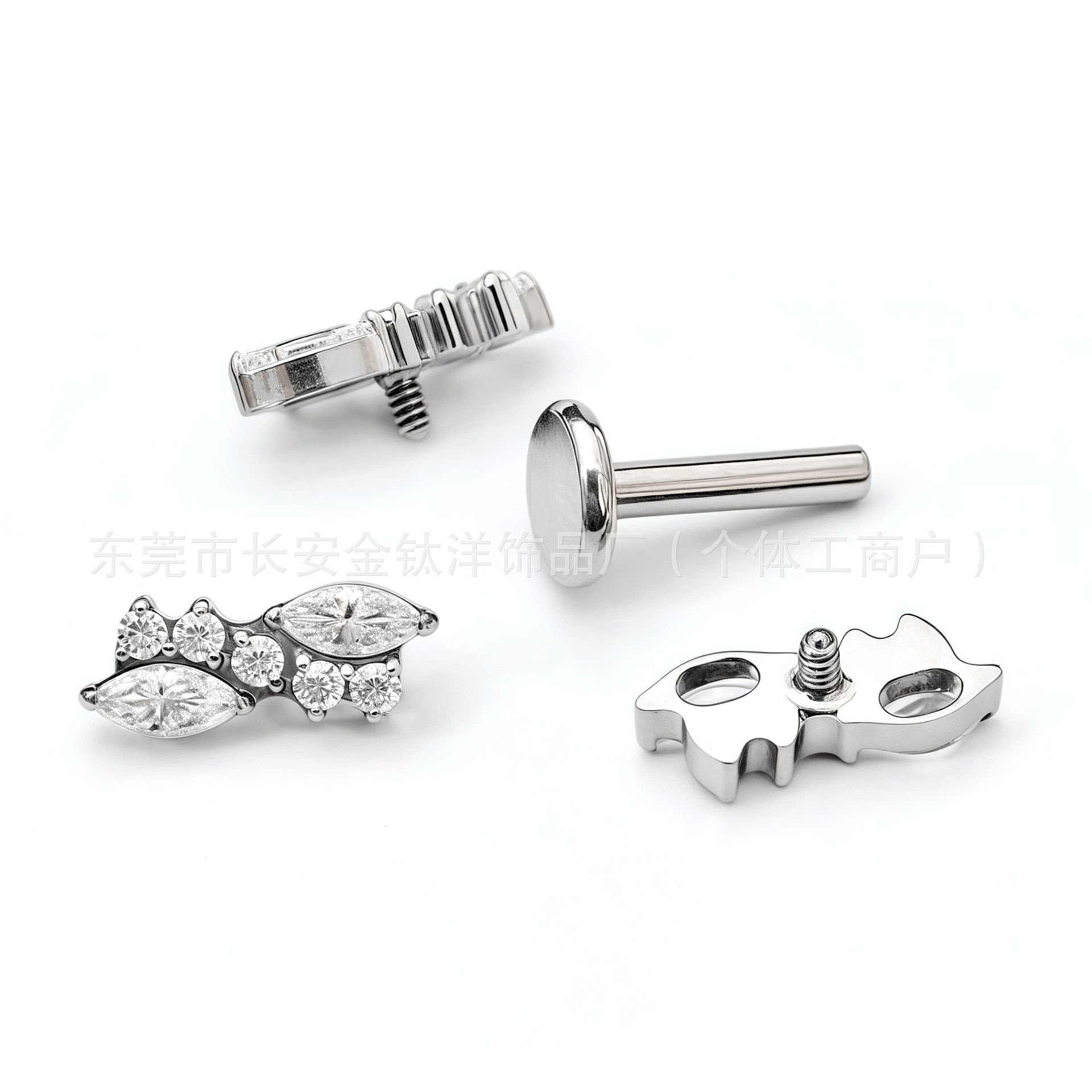 Pointed titanium steel lip stud product view