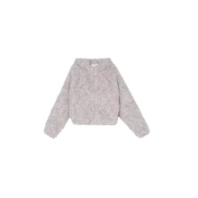 秋冬新款兔耳朵连帽毛毛外套女短款加厚慵懒风环保羊羔毛上衣