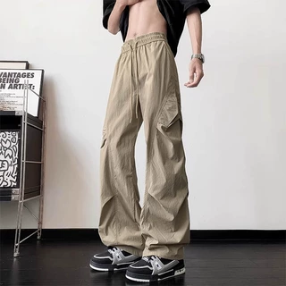 时尚新款山系登山冲锋裤男速干直筒日系机能防水工装裤降落伞兵裤