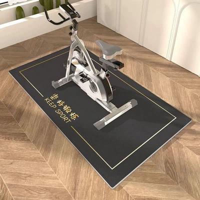 Avtomobil döşəmə paspasları – Mat, Elliptical Machine, Indoor - black-background-with-gold-trim-stay-committed-to-your-workout-60120cm-crystal-velvet