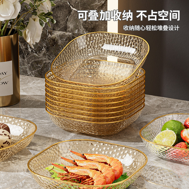 吐骨碟水果盘碟家用食级餐桌垃圾盘碟高端新吐骨碟加厚水果碟盘子|undefined