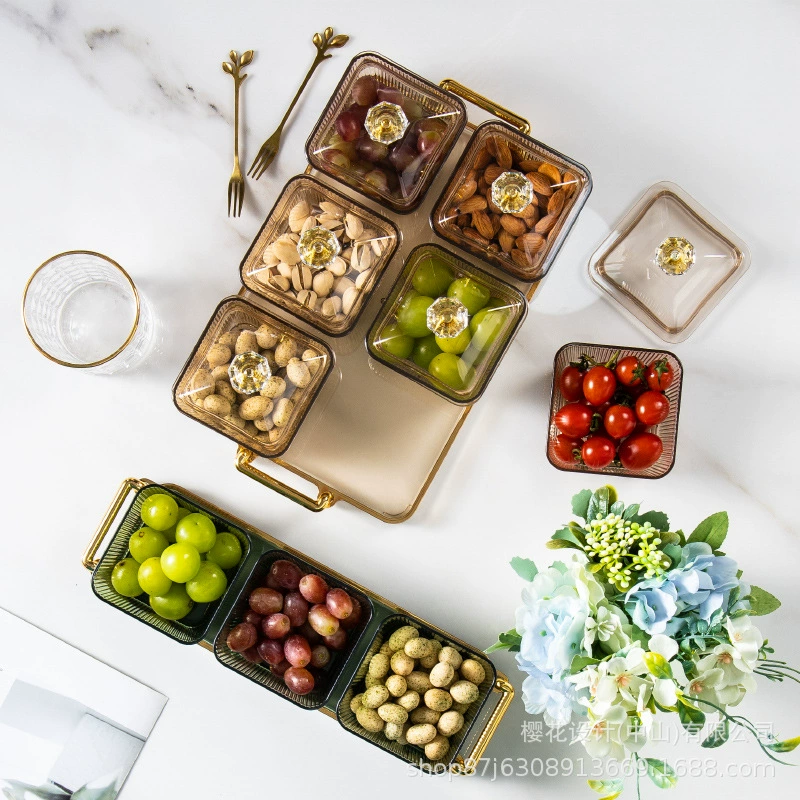 Amazon cross -border European -style coffee table family candy plate dried fruit box creative fruit disk storage multi -layer superimposed fruit plate