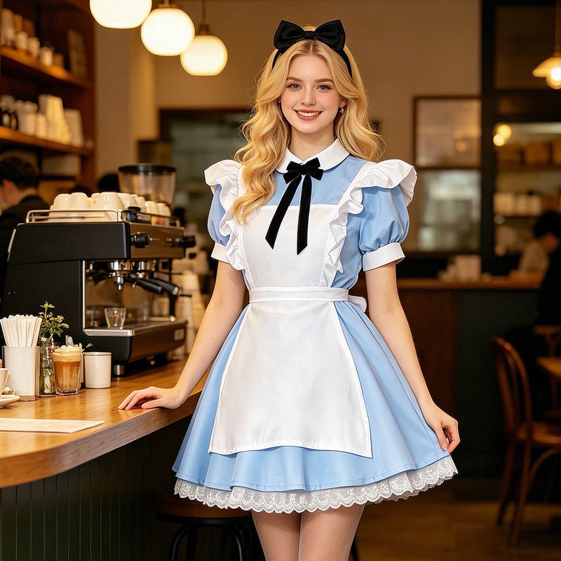 Halloween Costume Alice in Wonderland Dress Cosplay Role-Playing Princess Maid Outfit Stage Performance Halloween Costume Alice in Wonderland Dress Cosplay Role-Playing Princess Maid Outfit Stage Performance