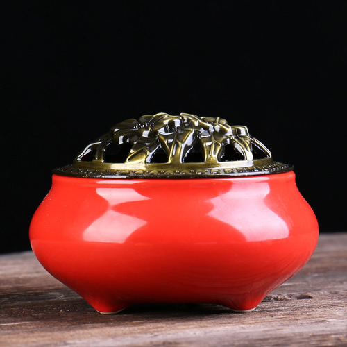 Celadon Ceramic Incense Burner Household Buddhist Supplies Incense Sandalwood Ice Cracking Kiln Small Incense Burner Manufacturer Wholesale