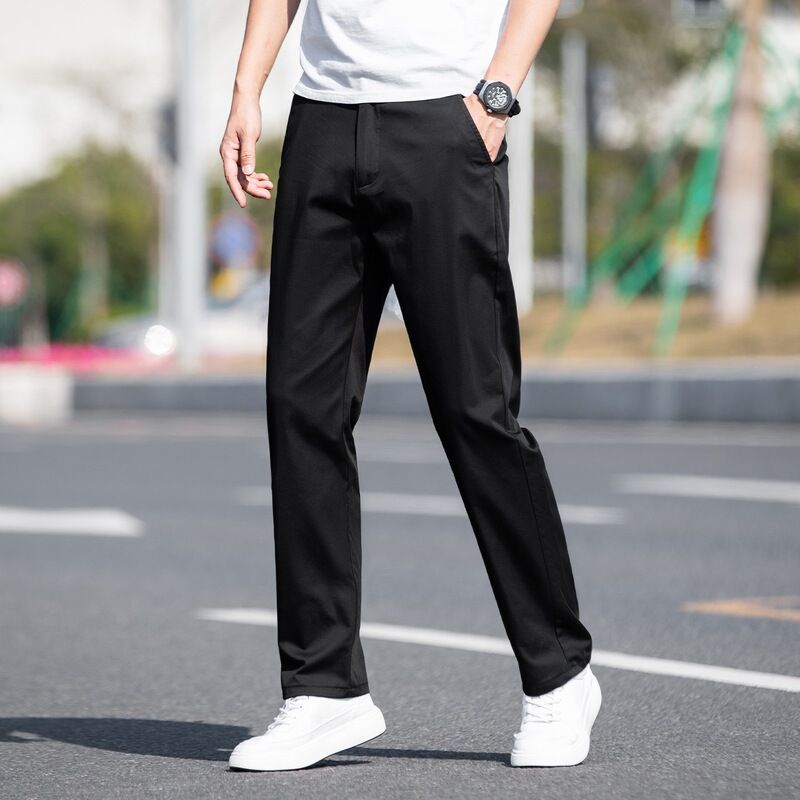 Men's Cotton Casual Pants 2026 Spring and Autumn New Style Elastic Versatile Straight-Leg Trousers for Young and Middle-Aged Men Wholesale Men's Cotton Casual Pants 2026 Spring and Autumn New Style Elastic Versatile Straight-Leg Trousers for Young and Middle-Aged Men Wholesale