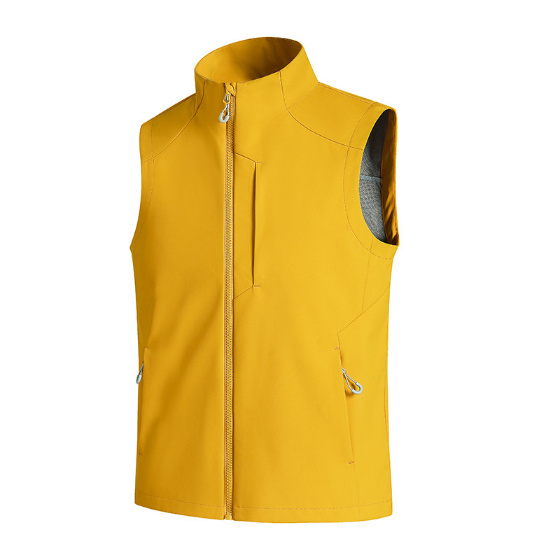 New outdoor windproof stand-up collar soft shell vest for men and women, comfortable, breathable, durable, casual and versatile sports vest